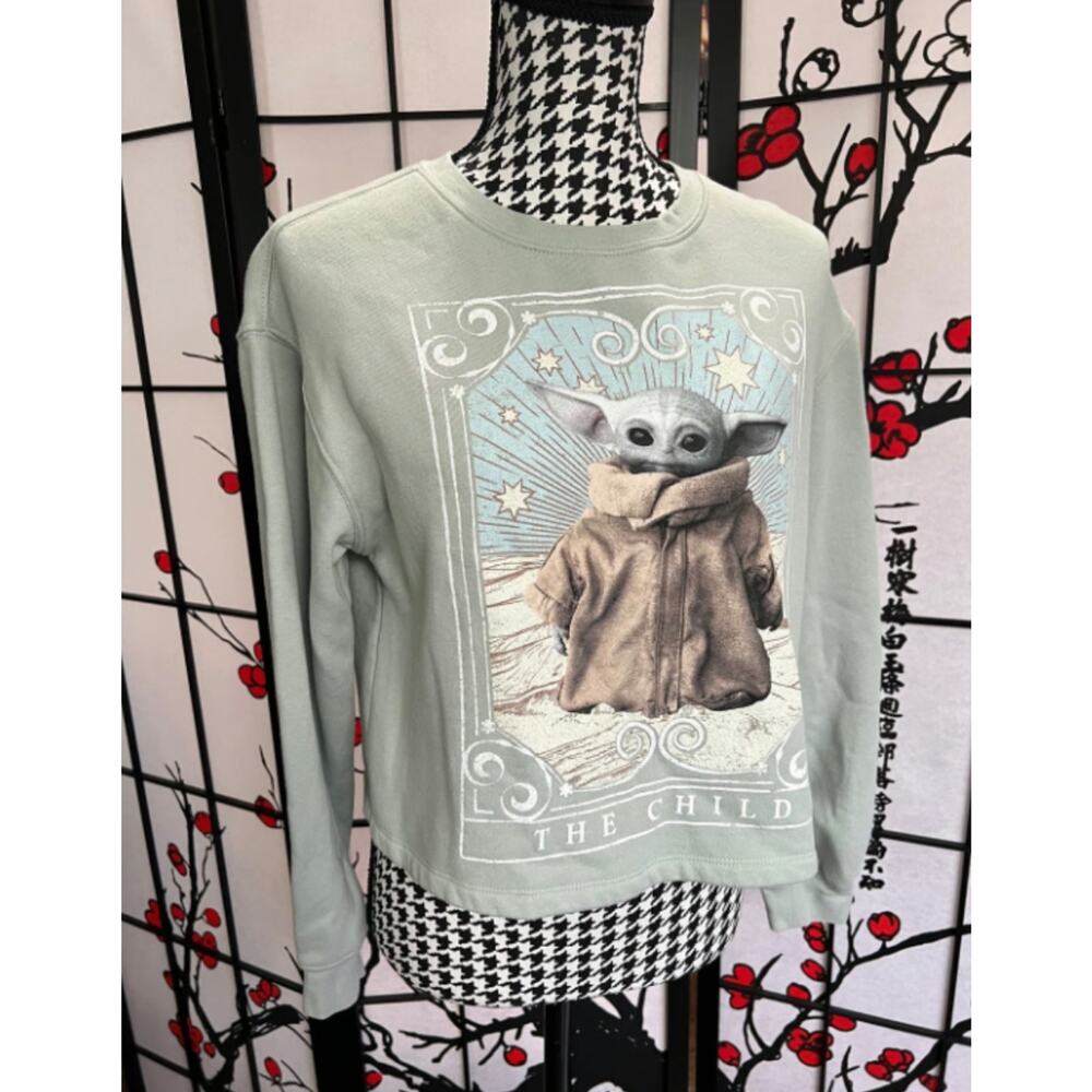 Star Wars The Child Crop Top Long Sleeve Shirt Size Small